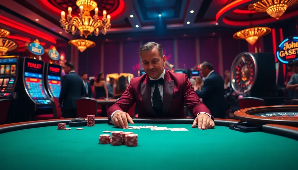 Experience the thrill of De bet with a high-stakes poker game at a luxurious casino.