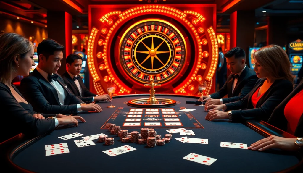 Excitement at the HB88 casino poker table with vibrant cards and chips.