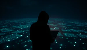 The hidden wiki digital landscape with glowing .onion sites, showcasing secure dark web navigation.