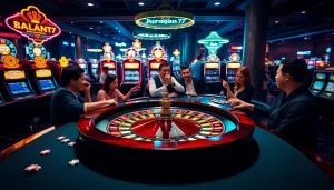 Players engaging in thrilling roulette at a casino, showcasing the excitement of juragan77 betting.