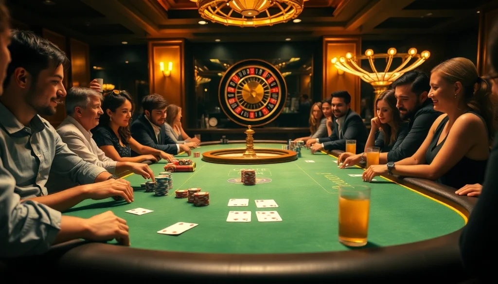 K88 gaming table bustling with excitement as players enjoy their gambling experience.