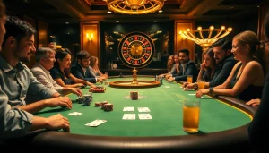 K88 gaming table bustling with excitement as players enjoy their gambling experience.