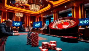 Experience the excitement of qh88 with luxurious casino games, chips, and engaging players.