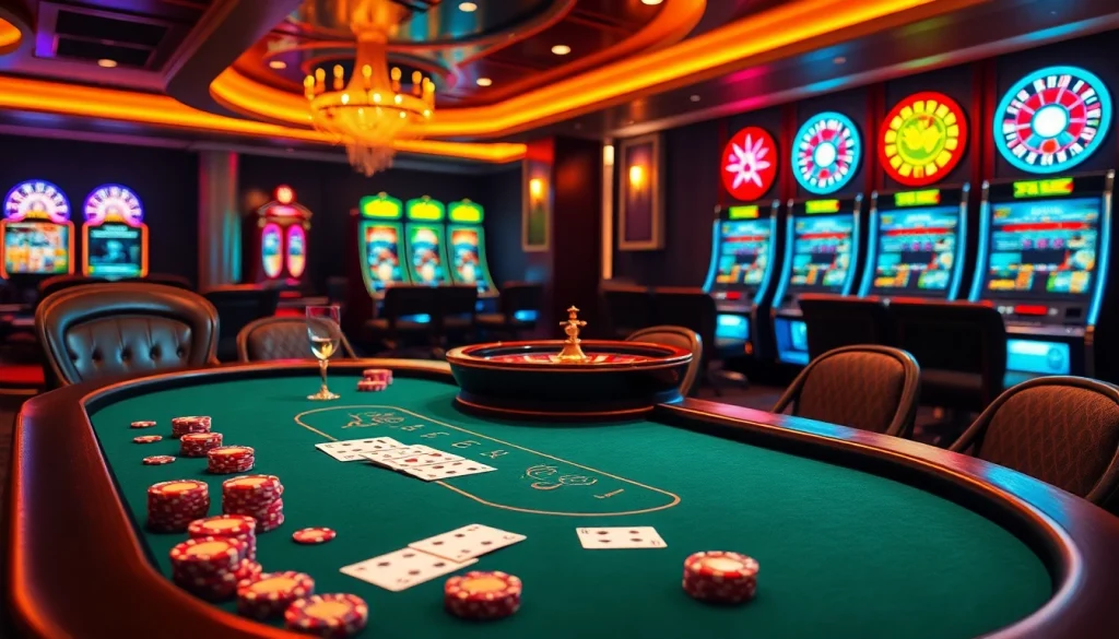 Experience thrilling gameplay at the 99ok online casino with vibrant poker tables and roulette.