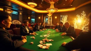Sunwin's high-stakes poker table, showcasing players immersed in thrilling gameplay.