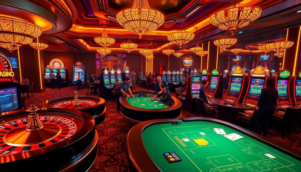 SODO Casino players thrill at the vibrant tables, showcasing excitement and winning opportunities.