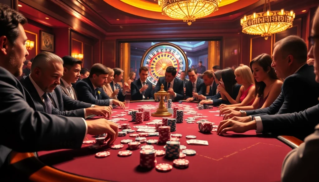Players enjoying high-stakes poker at 789club, highlighting vibrant casino dynamics.