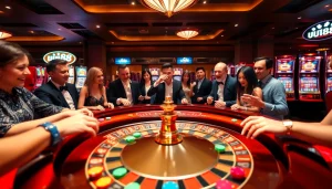 Experience the thrilling atmosphere of uu88 with vibrant roulette action and excited players.
