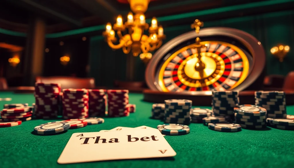 Engaged players enjoying a thrilling Tha bet experience at a vibrant casino table.
