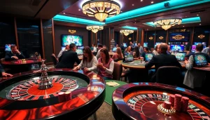 B52 CLUB players enjoying an exciting game night at a luxurious casino table.