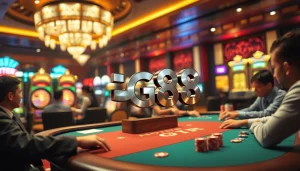 Engaging in a game of poker at GG88's premier gambling platform with vibrant chips and cards.