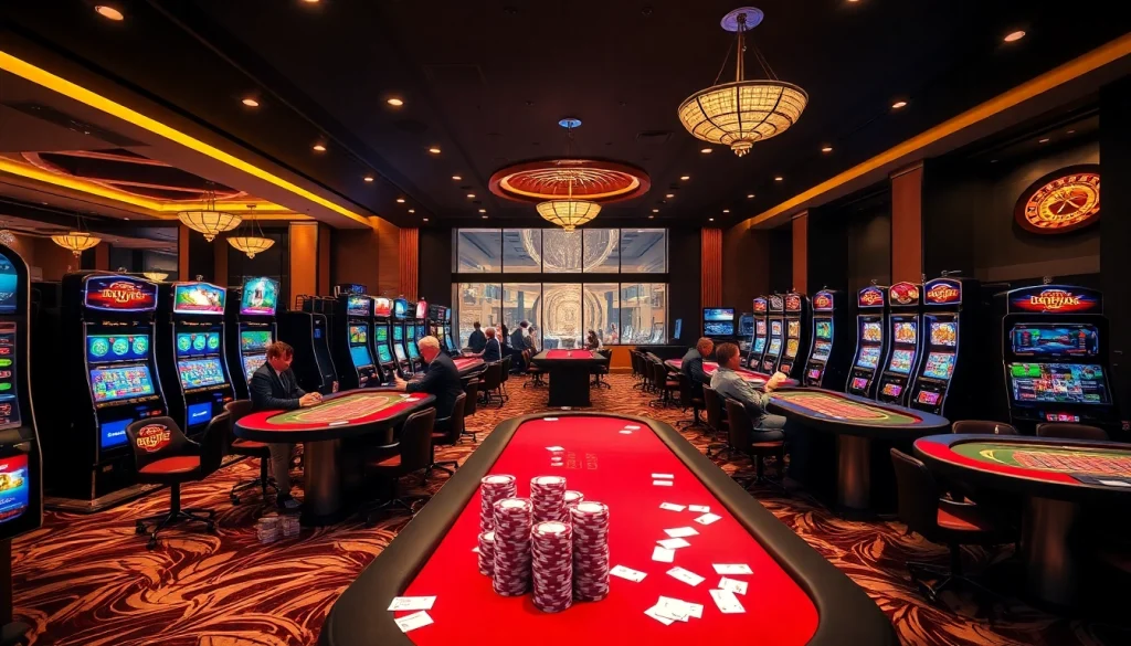 C168 casino players enjoying high-stakes excitement at poker tables and slot machines.