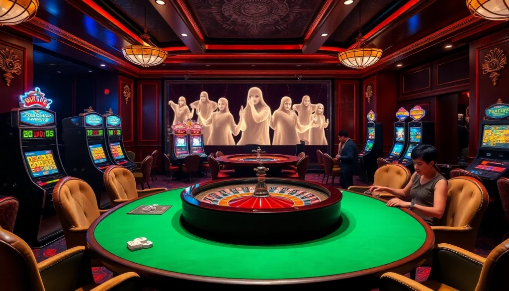 Experience Truyên ma kinh dị with thrillers at a luxurious casino featuring dynamic gaming elements.