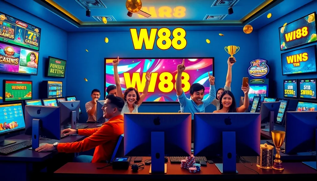 Experience online gaming excitement at https://ww88.de.com/ with dynamic players celebrating wins.