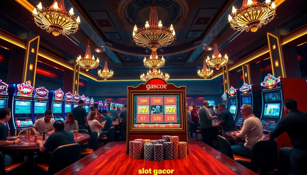 Engage with thrilling slot gacor action in a luxurious casino setting filled with excitement.