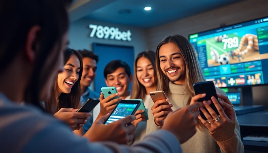 Engaging online betting scene featuring 789bet platform on modern devices with happy users.
