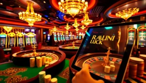 raja luck gaming excitement at an elegant casino table with chips and cards