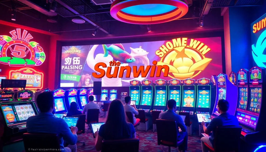 Sunwin online gaming environment showcasing vibrant casino games and engaging players.