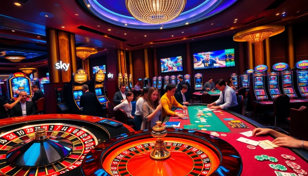 Experience the excitement of Sky 88 with vibrant casino tables and thrilling gameplay.